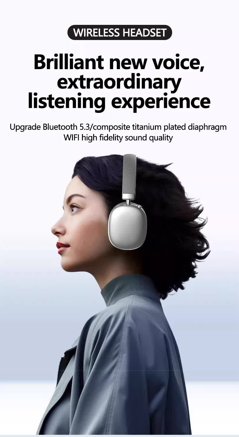 Black Comfortable Over-Ear Headphones - Hi-Fi Sound, Long Battery, Swivel Control