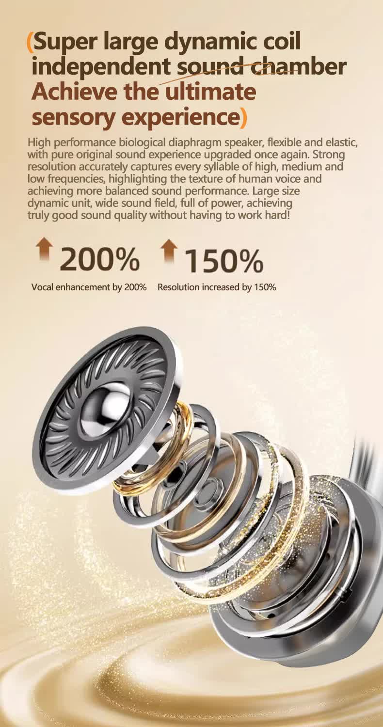 Beige Compact Retro Headphones - Wireless Bluetooth, Deep Bass, Immersive Sound