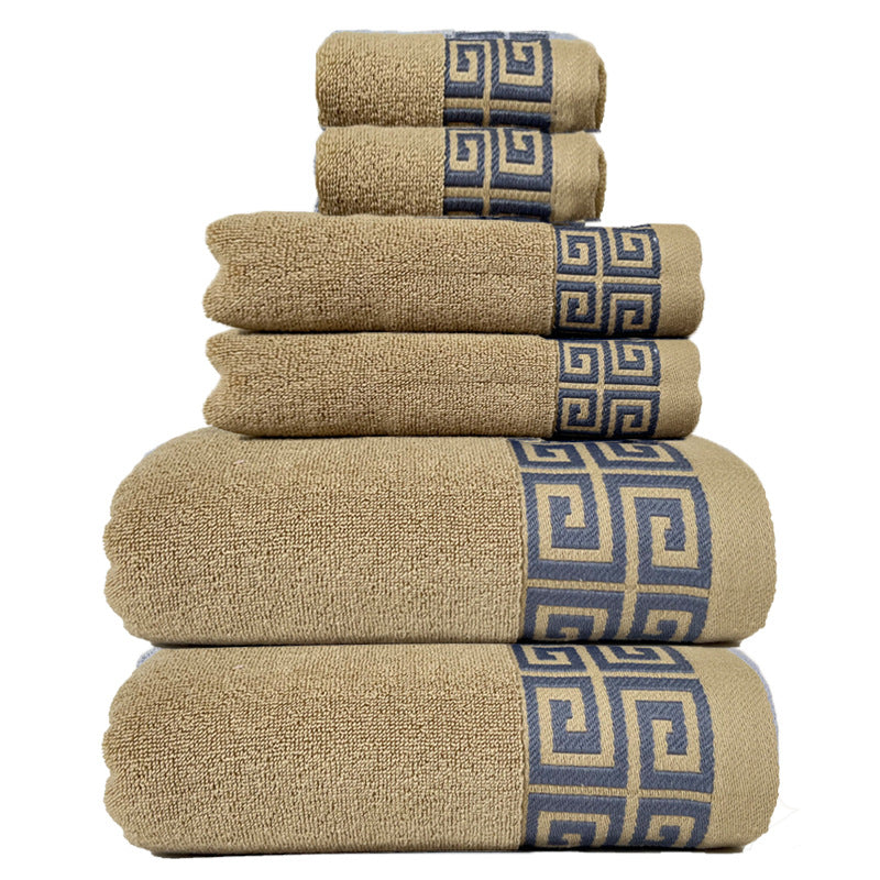 Khaki Luxury Cotton Towel Set - 6-Piece Highly Absorbent Bath &amp; Hand Towels