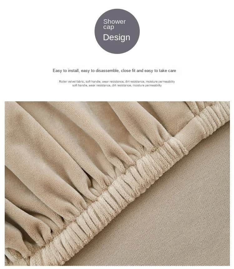 2 Pcs Brown Elegant Polyester Sofa Cover - Full Protection Against Cat Scratches & Wear