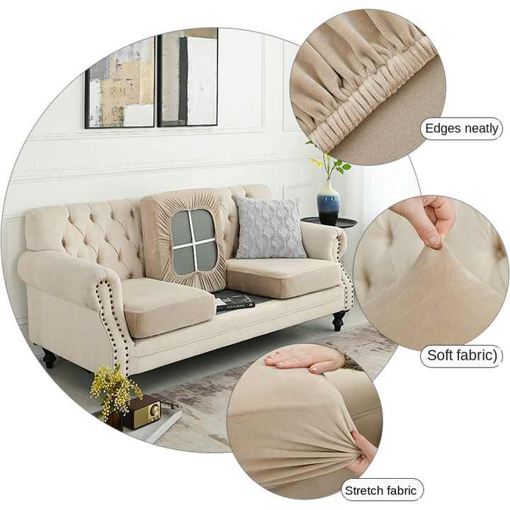 2 Pcs Coffee Elegant Polyester Sofa Cover - Full Protection Against Cat Scratches & Wear
