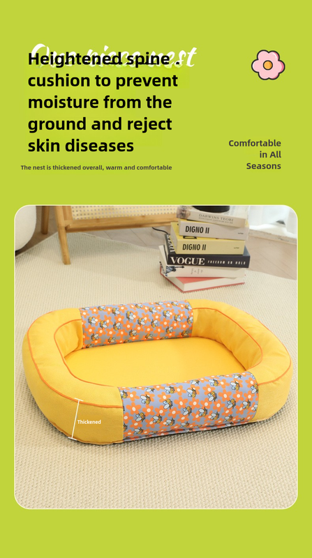 Size M Grey Cozy Pet Bed for Small Dogs and Cats - Durable & Chew-Resistant Nest for All Seasons