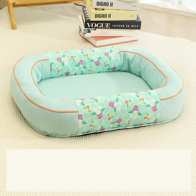 Size M Blue Cozy Pet Bed for Small Dogs and Cats - Durable &amp; Chew-Resistant Nest for All Seasons