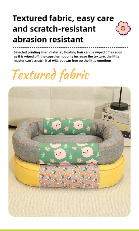 Size M Blue Cozy Pet Bed for Small Dogs and Cats - Durable & Chew-Resistant Nest for All Seasons
