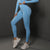 Size L Light Blue Seamless High-Waisted Yoga Pants for Women - Lift Workout Leggings for Running, Gym, and Fitness