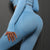 Size M Light Blue Seamless High-Waisted Yoga Pants for Women - Lift Workout Leggings for Running, Gym, and Fitness