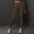 Size S Brown Seamless High-Waisted Yoga Pants for Women - Lift Workout Leggings for Running, Gym, and Fitness