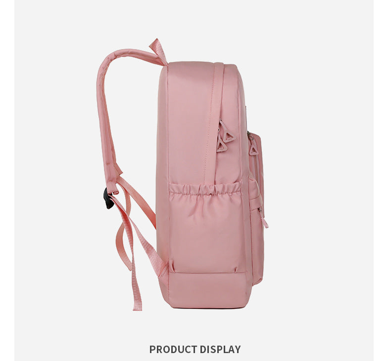 Black Large Capacity Travel Backpack for Girls - Waterproof School Bag with Detachable Pencil Case