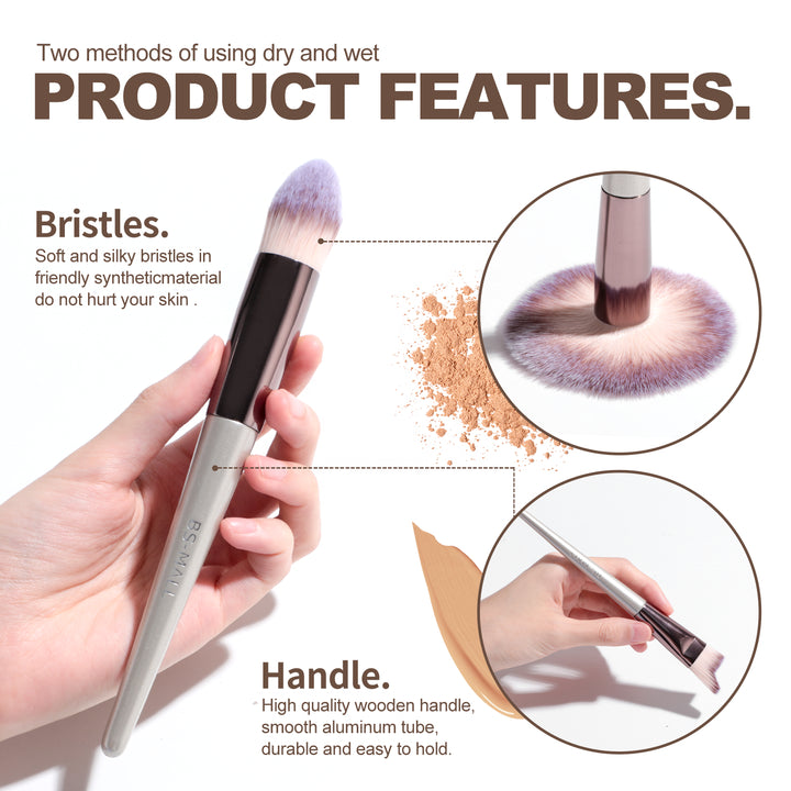 Black 18-Piece Makeup Brush Set - Professional Synthetic Fiber Brushes with Wooden Handles for Flawless Beauty