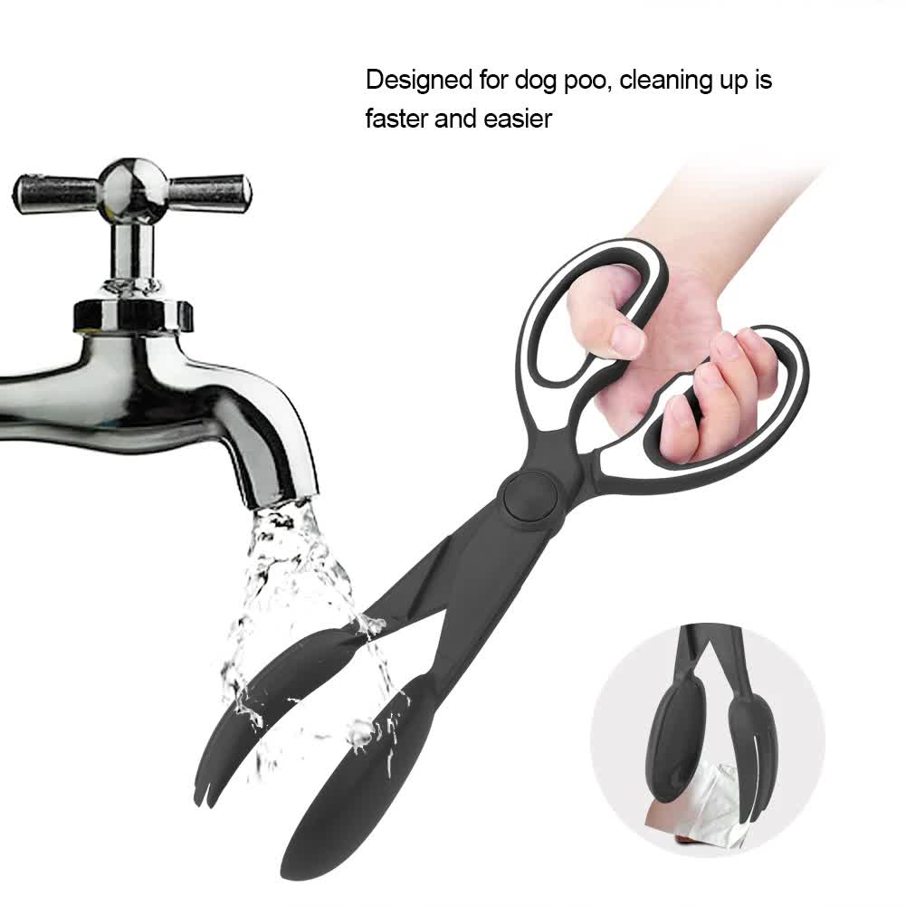 2 Pcs Yellow Pet Poop Scooper with Long Handle - Durable Plastic Waste Picker for Dogs and Cats