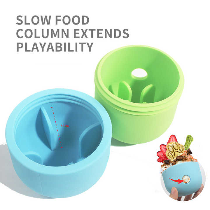 2 Pcs White And Green Interactive Pet Treat Dispensing Ball - Food-Grade Silicone Rolling Toy for Dogs with 1.5 cm Leakage Hole