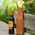 Brown Leather-Look Single Wine Bottle Carrier Bag with Handle and Side Pocket for Opener(Red wine and bottle opener are props for shooting and are not included)