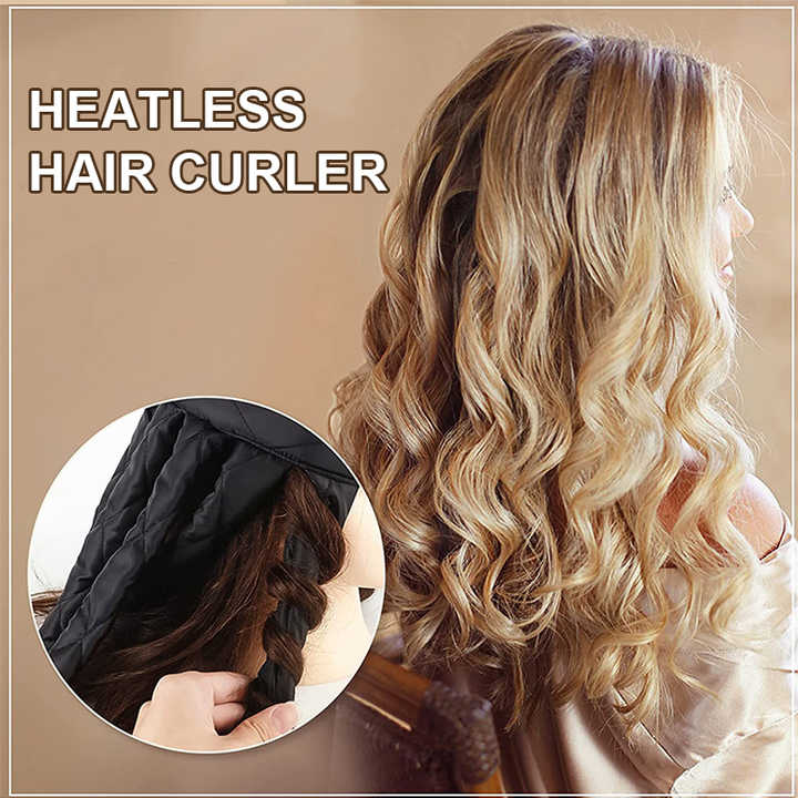 Blue Heatless Octopus Hair Curlers 2-Pack - 50cm Soft Fabric Curling Rods for Effortless, Damage-Free Curls