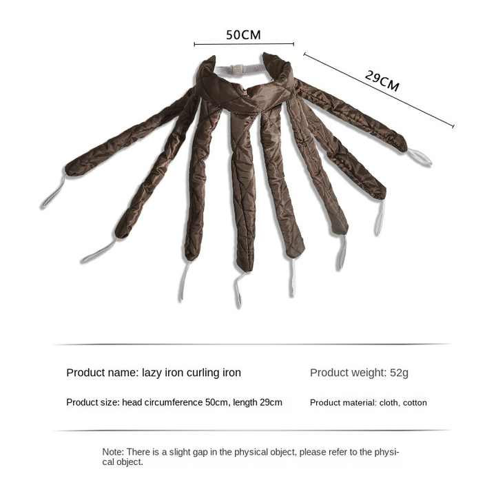 Brown Heatless Octopus Hair Curlers 2-Pack - 50cm Soft Fabric Curling Rods for Effortless, Damage-Free Curls