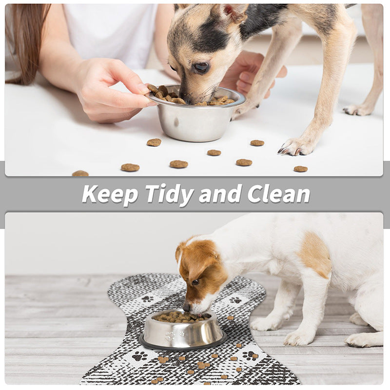 Brown And White Pet Feeding Mat 35x50cm - Anti-Slip, Durable Diatom Mud Mat for Dogs and Cats, Easy to Clean