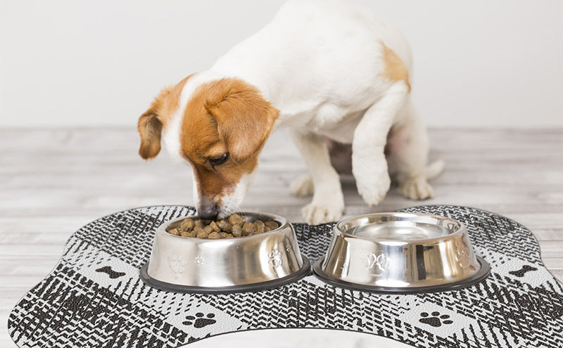 Brown And White Pet Feeding Mat 50x70cm - Anti-Slip, Durable Diatom Mud Mat for Dogs and Cats, Easy to Clean