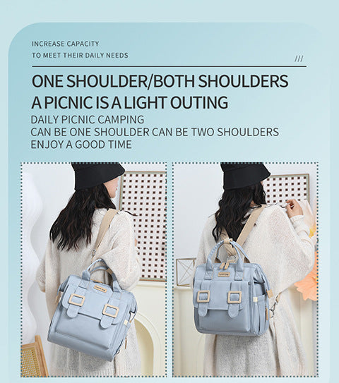 Black Multifunctional Insulated Lunch Bag for Women - Waterproof, Lightweight, and Stylish for Picnics and Outings