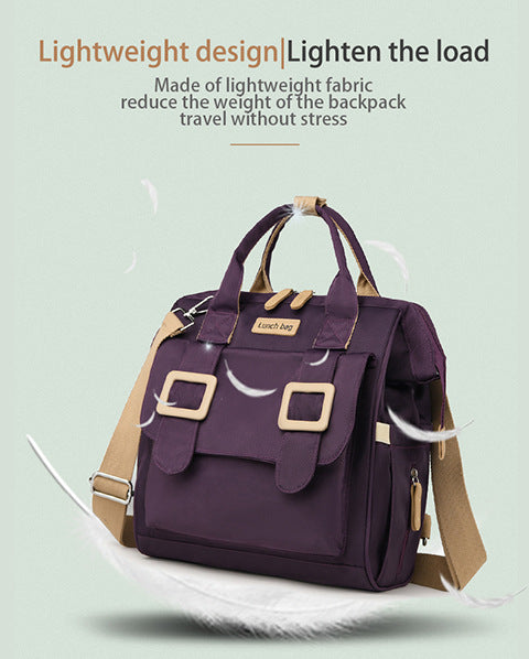 Green Multifunctional Insulated Lunch Bag for Women - Waterproof, Lightweight, and Stylish for Picnics and Outings