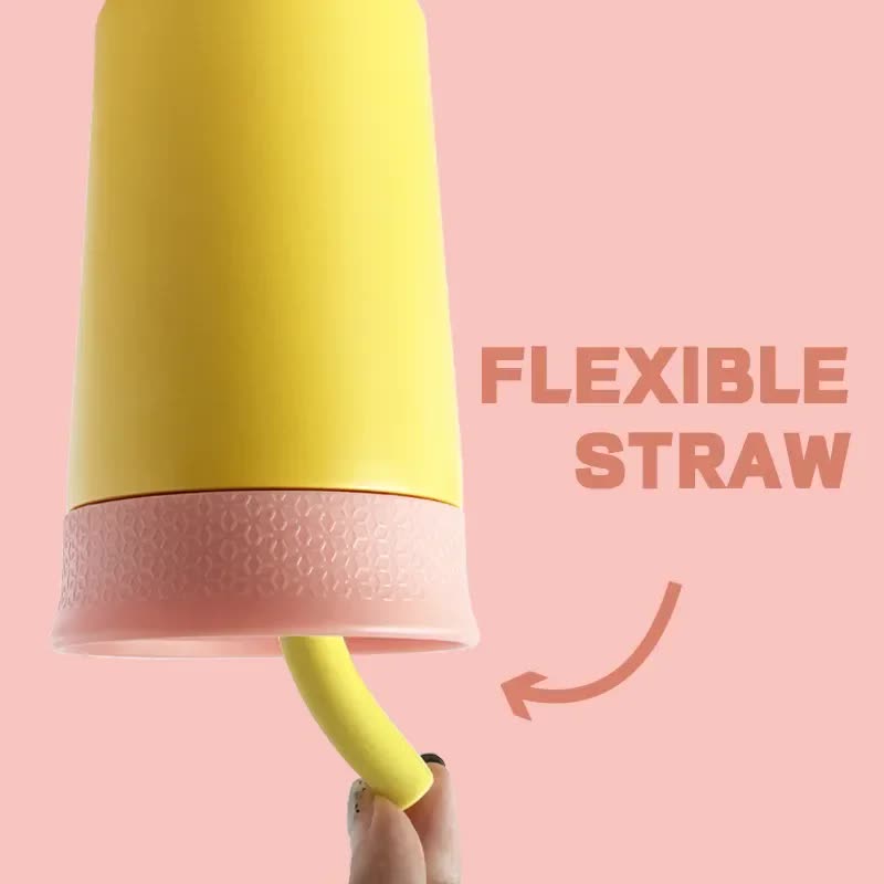 2 Pcs Yellow 12oz Insulated Tumbler with Straw - 304 Stainless Steel, BPA-Free, Leak-Proof Coffee Mug for Hot and Cold Drinks