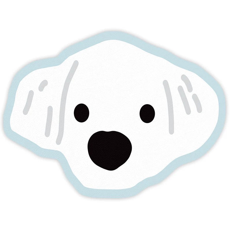 2 Pcs Style 8 White and Blue Puppy pattern Cartoon Pet Feeding Mat for Cats &amp; Dogs - Absorbent Diatom Mud Splash-Proof Mat, Easy to Clean