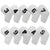White Golf Iron Head Covers Set of 10 - Waterproof PU Leather Club Protectors with Embroidered Numbers (3-9, P, A, S)