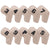 Beige Golf Iron Head Covers Set of 10 - Waterproof PU Leather Club Protectors with Embroidered Numbers (3-9, P, A, S)