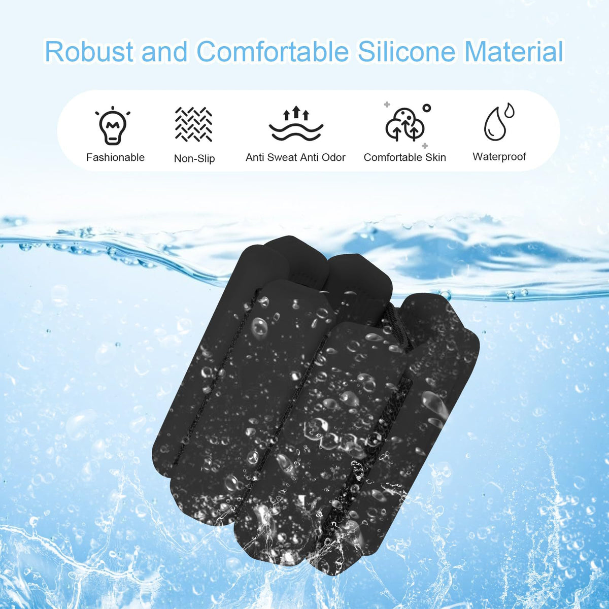 Pink Adjustable Silicone Wrist & Ankle Weights - 2lb Pair (900g) | Comfortable Fitness Resistance Bands for Workout, Running, Training