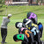 Colorful Words On Black Background PU Leather Golf Iron Headcovers Set (10pcs) - Numbered Protective Club Covers (4-9, P, A, S, L) Universal Fit