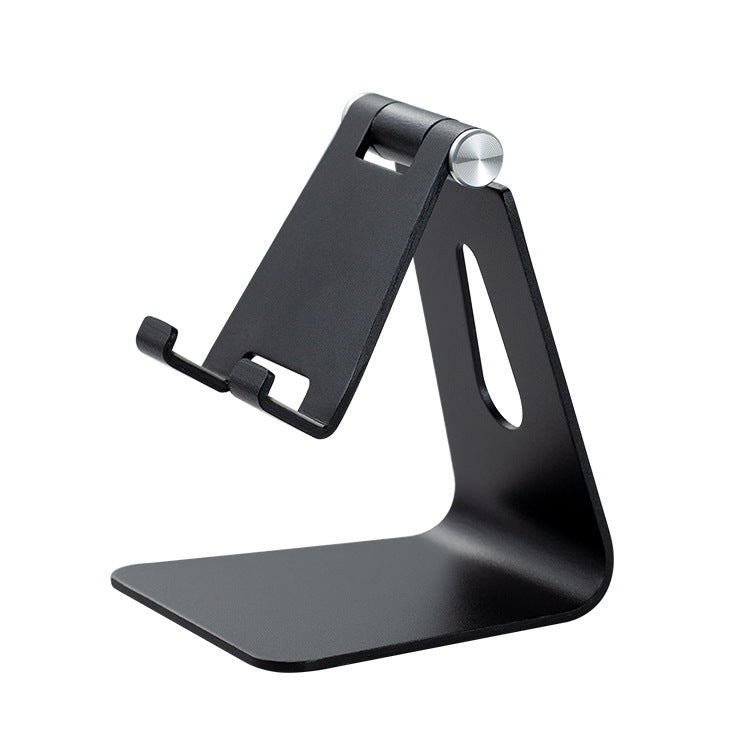 2 Pcs Black Foldable Aluminum Alloy Phone &amp; Tablet Stand - Adjustable Portable Desktop Holder