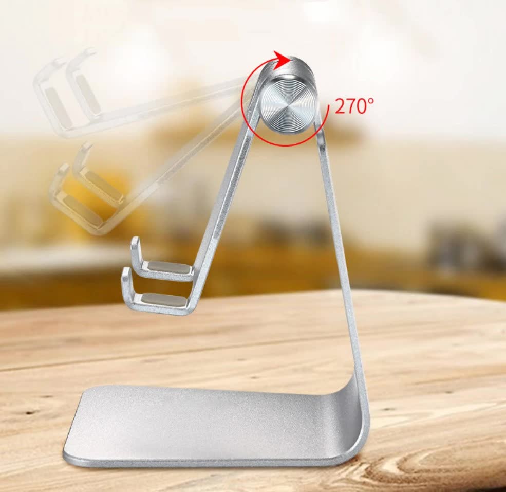 2 Pcs Gold Foldable Aluminum Alloy Phone & Tablet Stand - Adjustable Portable Desktop Holder