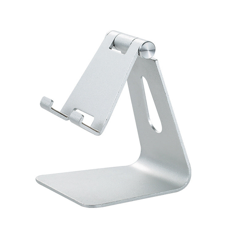2 Pcs Silver Foldable Aluminum Alloy Phone & Tablet Stand - Adjustable Portable Desktop Holder