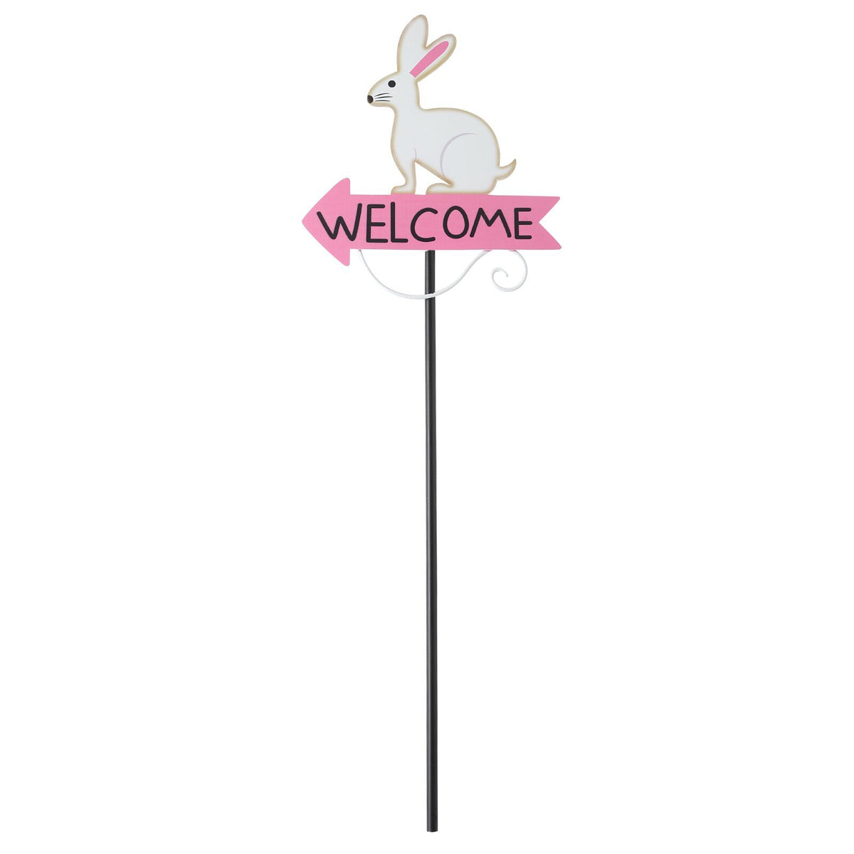 White Rabbit Pattern Charming Metal Garden Stakes | Welcome Yard &amp; Lawn Decor