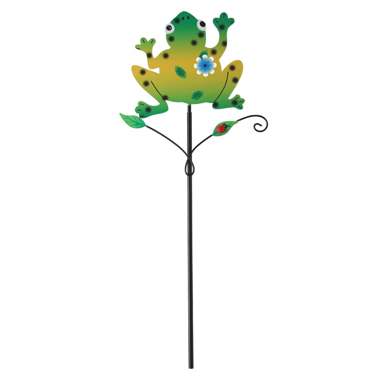 Green Frog Pattern Charming Metal Garden Stakes | Welcome Yard &amp; Lawn Decor