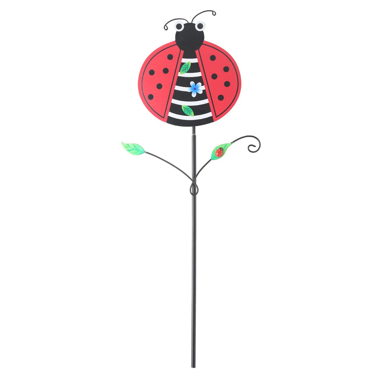Red Ladybug Pattern Charming Metal Garden Stakes | Welcome Yard &amp; Lawn Decor