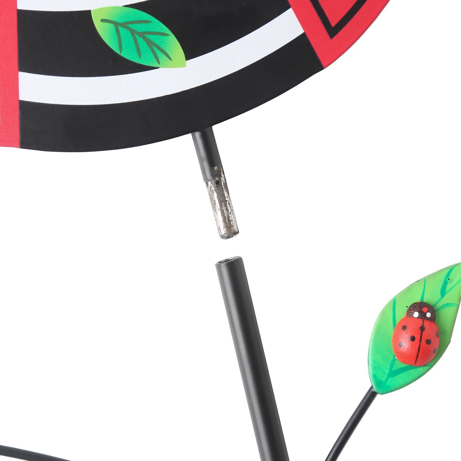 Red Ladybug Pattern Charming Metal Garden Stakes | Welcome Yard & Lawn Decor
