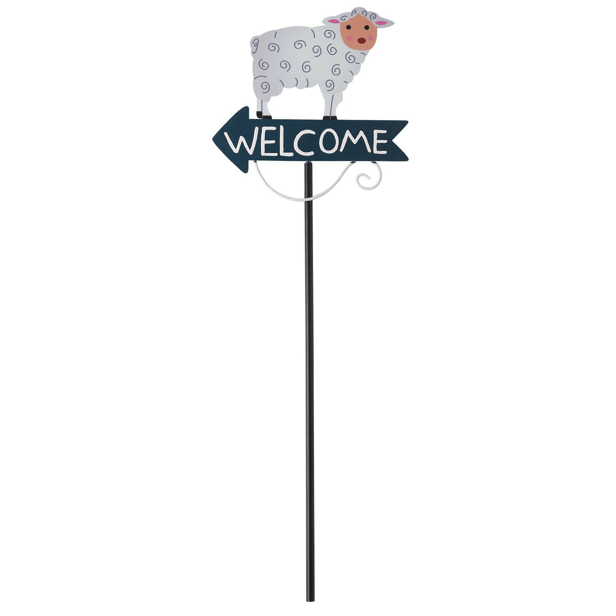 Grey Goat Pattern Charming Metal Garden Stakes | Welcome Yard &amp; Lawn Decor