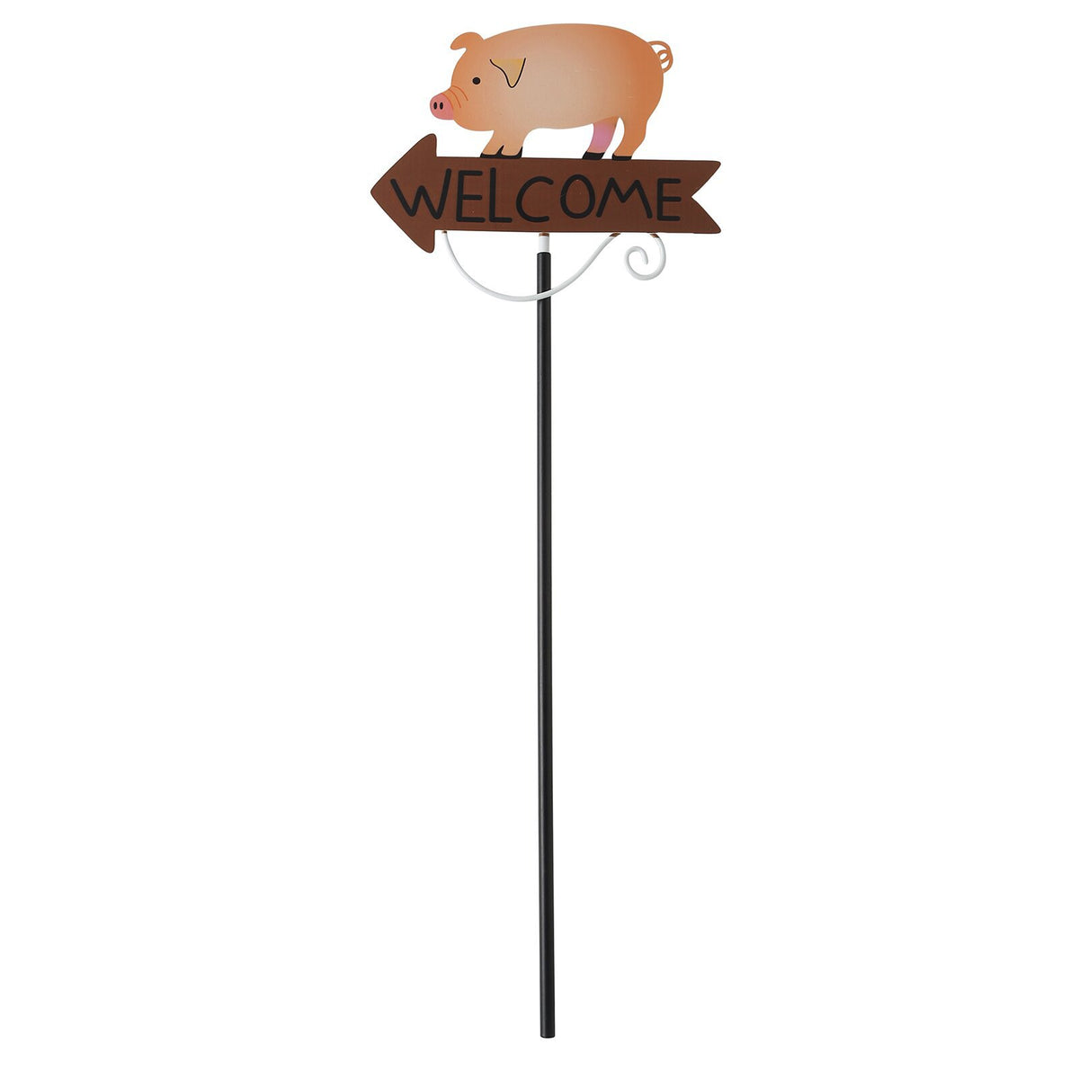 Pink Pig Pattern Charming Metal Garden Stakes | Welcome Yard &amp; Lawn Decor