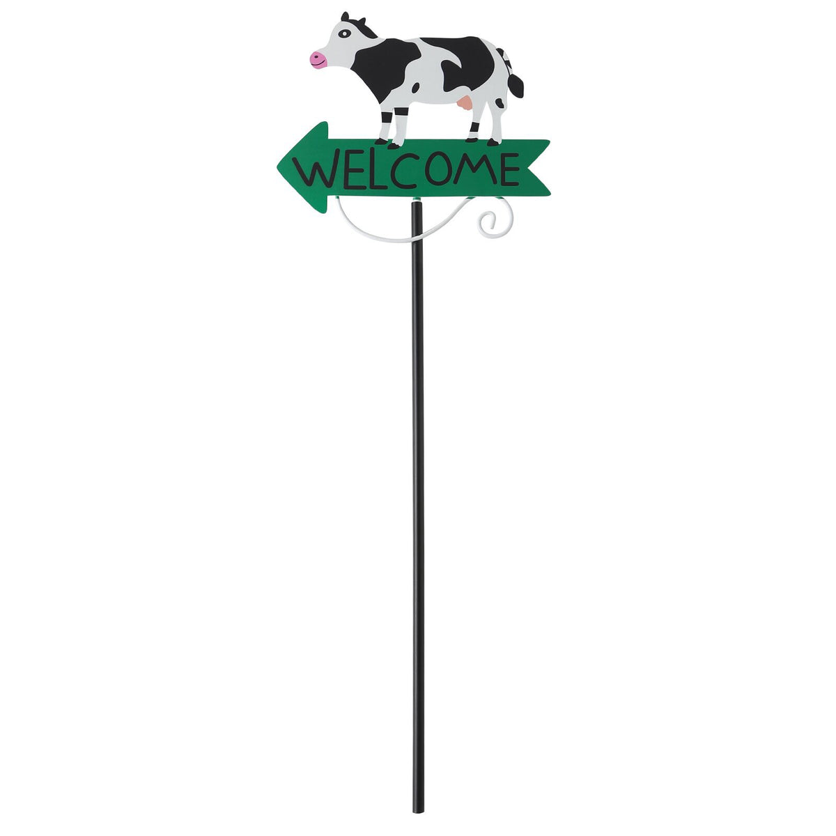 Black And White Cow Pattern Charming Metal Garden Stakes | Welcome Yard &amp; Lawn Decor