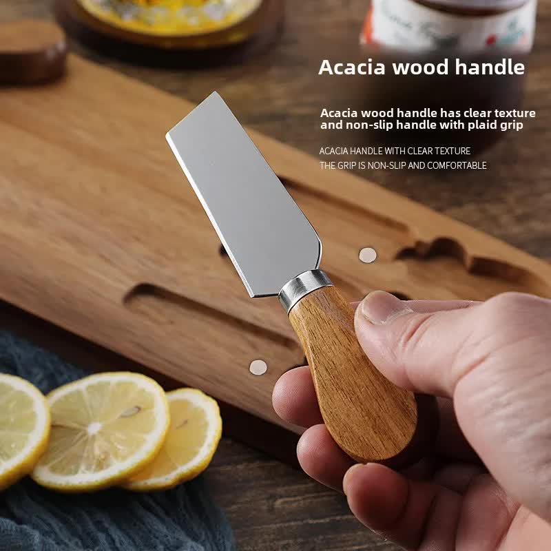 Brown And Black Premium Acacia Wood Cheese Board Set | Charcuterie Platter with 3 Stainless Steel Knives