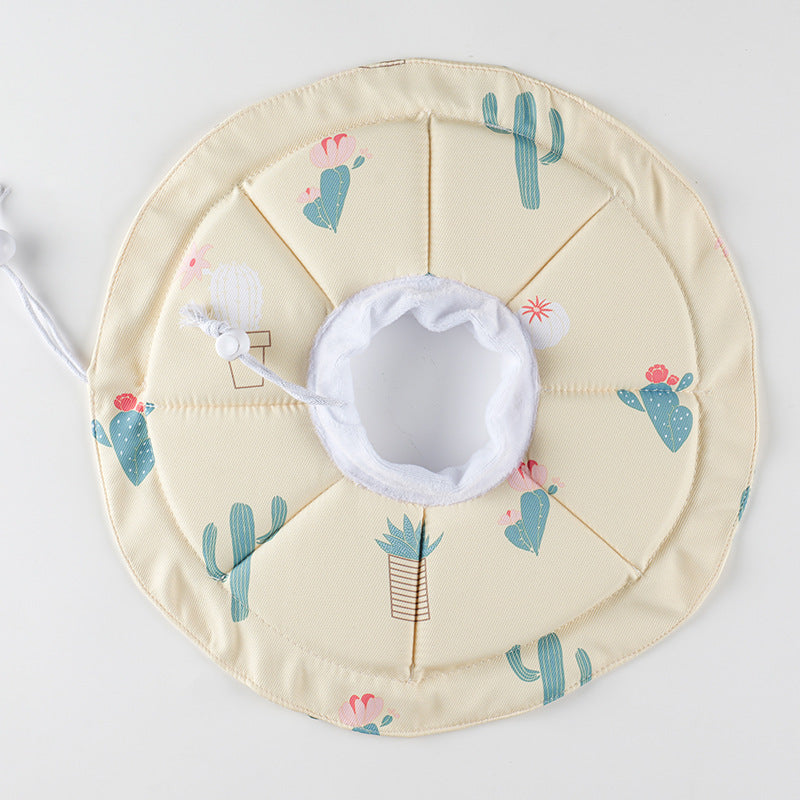 2 Pcs Size M Beige Comfortable Pet Recovery Collar | Waterproof Anti-Lick Collar for Cats & Dogs