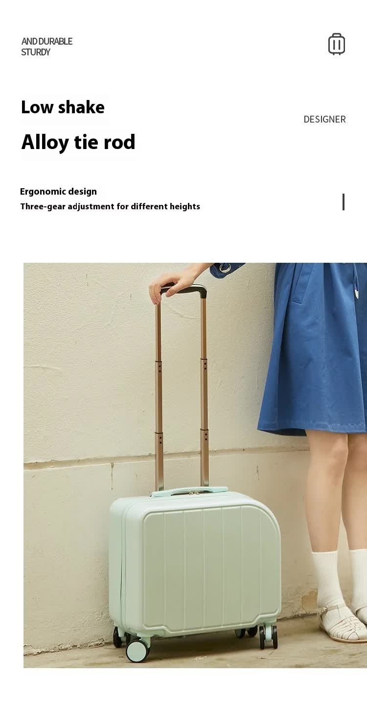 Green Compact 18-Inch Carry-On Suitcase | Lightweight ABS Hardside Spinner Luggage