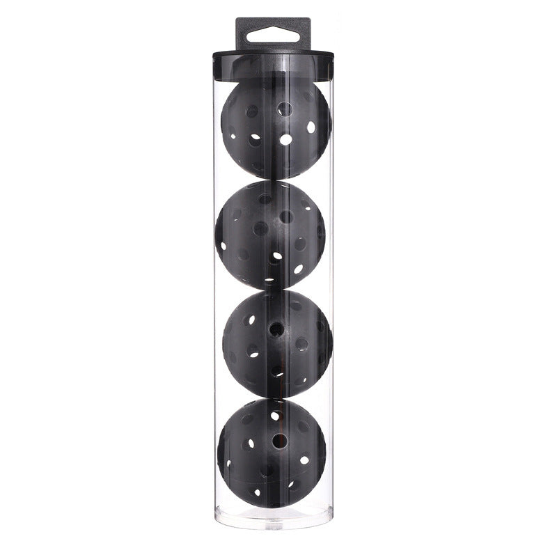 2 Tubes Black Outdoor Pickleball Balls 4-Pack - Durable 40-Hole Design with Carry Tube(8 balls in total)