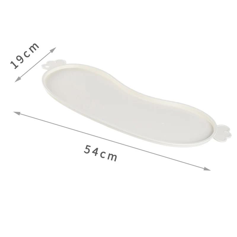 White Non-Slip Pet Feeding Mat - Waterproof Dog &amp; Cat Food Bowl Placemat with Raised Edges