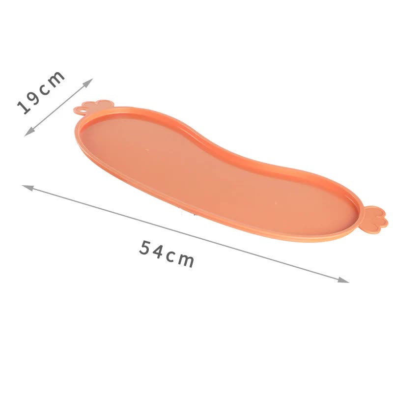 Orange Non-Slip Pet Feeding Mat - Waterproof Dog &amp; Cat Food Bowl Placemat with Raised Edges