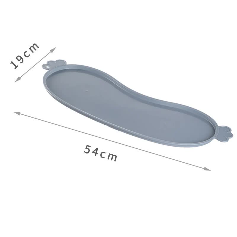 Blue Non-Slip Pet Feeding Mat - Waterproof Dog &amp; Cat Food Bowl Placemat with Raised Edges