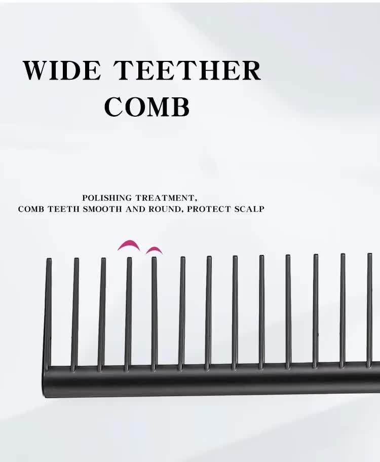 Blue Air Cushion Massage Paddle Brush & Wide Tooth Comb Set - Gentle Detangling for All Hair Types