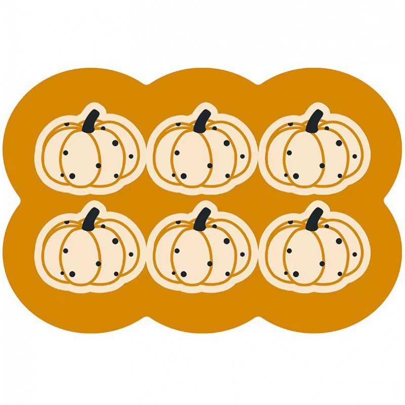Style 8 Yellow Pumpkin Pattern Absorbent Diatomaceous Earth Pet Feeding Mat - Non-Slip &amp; Quick Dry Placemat (50x80cm)