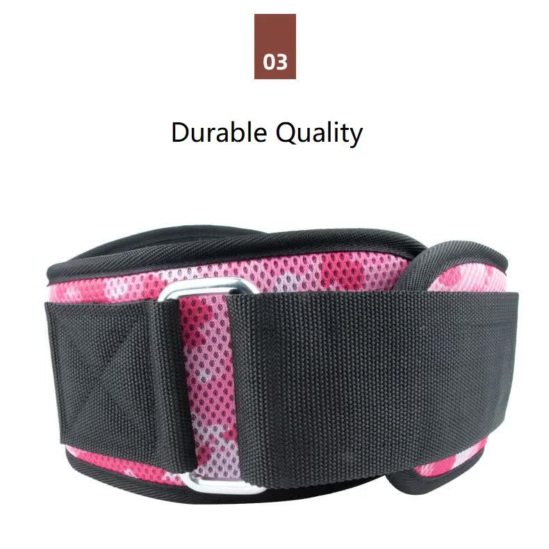 Size L Grey Camouflage Camo Weightlifting Belt - EVA Nylon Gym Belt for Squats, Deadlifts & Lumbar Support