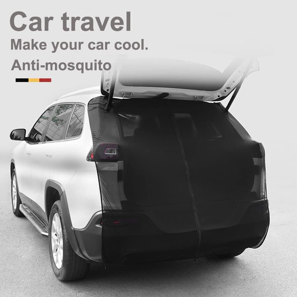 Size M Black Magnetic Car Window Sun Shade Screens & SUV Tailgate Mosquito Net Set - Breathable Bug Protection