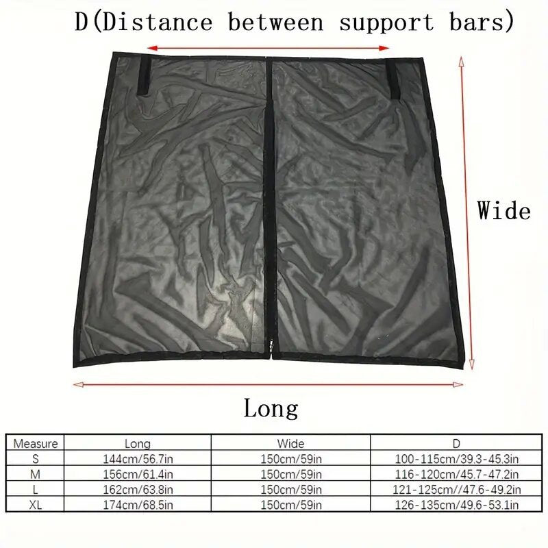 Size L Black Tailgate Mosquito Net Screen - Magnetic Bug Protection for Boot Opening
